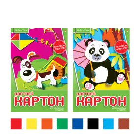 Набор цветного картона HOBBY TIME
А4 (200 х 290 мм), 16 листов, 8 цветов 
2 вида
Арт. 11-416-263