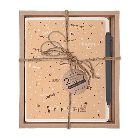 НАБОР ПОДАРОЧНЫЙ "COFFE TIME" Бежевая (ДВЕ ТЕТРАДИ И РУЧКА)
Арт. 7-48-1273-2/3