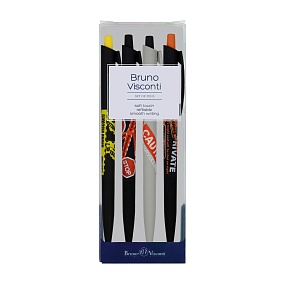 Набор BrunoVisconti®
из 4-х шариковых ручек
0.5 мм, синий, HappyClick «KEEP AWAY»
Арт. 20-0241-4/3