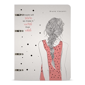 Тетрадь со сменным блоком BrunoVisconti®
в пластиковой обложке А5 (165 х 210 мм)
"ДЕВУШКА С КОСИЧКОЙ" 80л., в точку
Арт. 7-80-632/05