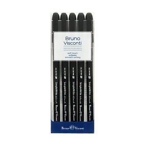 Набор из 5-ти ручек BrunoVisconti®
гелевые, 0.5 мм, черные
SimpleWrite. BLACK
Арт. 20-0067-5