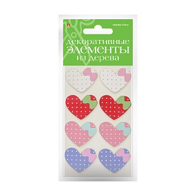 ДЕКОР ИЗ ДЕРЕВА. КРАШЕНЫЙ, НАБОР №21 "СЕРДЕЧКИ - 2"
Арт. 2-358/08
