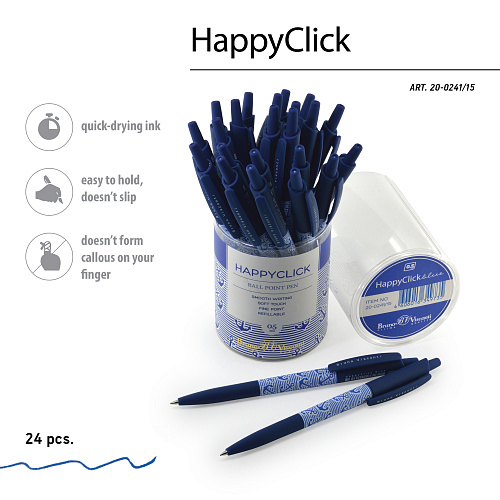 Ручкa BrunoVisconti
шариковая автоматическая, 0.5 мм, синяя
HappyClick «МОРСКАЯ»
Арт. 20-0241/15: фото #5