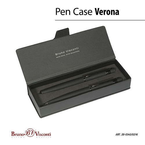 Ручка шариковая  и роллер BrunoVisconti®
"VERONA" цвет корпуса черный
1 мм, синий, в черном  футляре
Арт. 20-0343/0216: фото #5