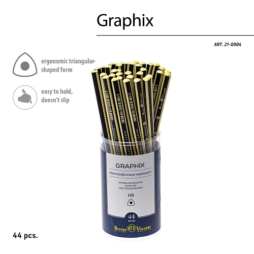 Карандаш BrunoVisconti®
чернографитовый, НВ
Graphix
Арт. 21-0004: фото #3