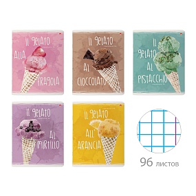 Тетрадь общая Альт®
А5 (165 х 203 мм)
"GELATO" 96 л., клетка
Арт. 7-96-1211
обложка в ассортименте
