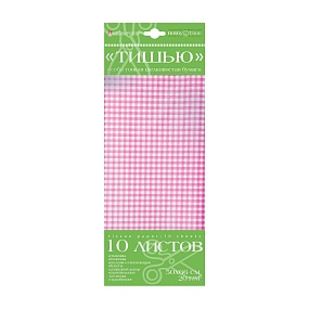 Набор цветной бумаги "тишью" HOBBY TIME
(130 х 290 мм), 10 листов
клетка розовая
Арт : 2-145/09