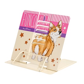 ПОДСТАВКА ДЛЯ КНИГ, МЕТАЛЛИЧЕСКАЯ "FUN. КОРГИ" с  регулируемым наклоном (21х19 см)
Арт. 24-0012/01