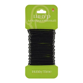 ШНУР ДЕКОРАТИВНЫЙ ВОЩЁНЫЙ, Ø 2 ММ, 3 М, ЧЕРНЫЙ
Арт. 2-154/11