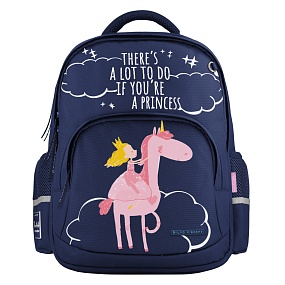 Рюкзак BrunoVisconti®
классический 
синий с эргономичной спинкой
«YOUNG PRINCESS.ЕДИНОРОГ»
Арт. 12-002-209/02