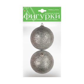 ПЕНОПЛАСТОВЫЕ ФИГУРКИ. ШАРЫ С ГЛИТТЕРОМ, СЕРЕБРО.  Ø 80 ММ, 2 ШТ. 
Арт. 2-806/06