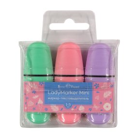 Текстовыделитель BrunoVisconti®
набор, 3 цвета - Пастель, ПВХ - карман
LadyMarker Mini
Арт. 22-0066