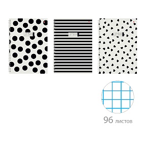 Тетрадь общая Альт®
А4 (200 х 285 мм)
"BLACK&WHITE" 96л., клетка
Арт. 7-96-1354
обложка в ассортименте