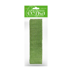 ДЕКОРАТИВНАЯ  ЛЕНТА  СЕТКА  СО СТРАЗАМИ,  ШИРИНА 6 СМ, ДЛИНА 1 М,  ВИД 6
Арт. 2-771/06
