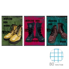 Тетрадь общая Альт®
А4 (200 х 285 мм.)
"BOOTS" 80л., клетка
Арт. 7-80-1120