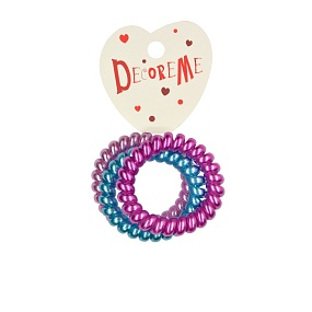 РЕЗИНКА ДЛЯ ВОЛОС СПИРАЛЬНАЯ ПЕРЛАМУТРОВАЯ 3 ШТ МИКС 
Арт. 2-712/227