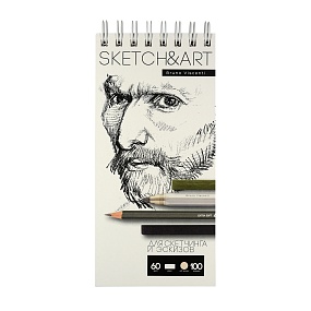 Sketchbook BrunoVisconti® для скетчинга
105х220  мм, 100  л., 60 г/кв.м, пухлая бумага
твердая обложка на гребне
"Sketch&Art"
Арт. 1-100-558/03