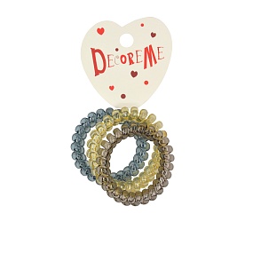 РЕЗИНКА ДЛЯ ВОЛОС СПИРАЛЬНАЯ ПРОЗРАЧНАЯ 3 ШТ МИКС 
Арт. 2-712/218