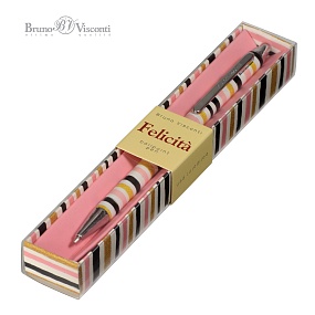 Ручка BrunoVisconti®
шариковая автоматическая, 0.7 мм, синяя
FELICITA «ПОЛОСКА»
металлический корпус, в футляре
Арт. 20-0263/03