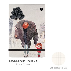 ЗАПИСНАЯ КНИЖКА "MEGAPOLIS JOURNAL" А5, 100 Л.  НА РЕЗИНКЕ "SMART DADDY", КЛЕТКА
Арт. 3-475/12