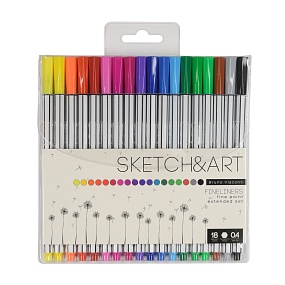 Набор BrunoVisconti®
из 18-ти капиллярных ручек
0.4 мм, ассорти
Sketch&Art "Fineliner"
Арт. 36-0012