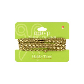 ШНУР ДЕКОРАТИВНЫЙ ИЗ ЭКОКОЖИ ПЛЕТЕНЫЙ КРУГЛЫЙ, Ø 3 ММ, 2 М, ЗОЛОТОЙ
Арт. 2-154/76