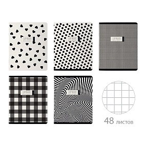 Тетрадь общая BrunoVisconti®
А5 (165 х 203 мм)
"BLACK & WHITE" 48 л., клетка
Арт. 7-48-1210
обложка в ассортименте