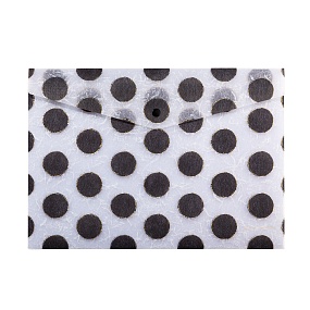 Папка-конверт на кнопке BrunoVisconti®
А4 (33,5  х  23,5  см)
"BLACK POLKADOT"
Арт. 14-036/16