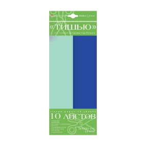 Набор цветной бумаги "тишью" HOBBY TIME
(115 х 282 мм), 10 листов
синий/ мятный
Арт : 2-144/02