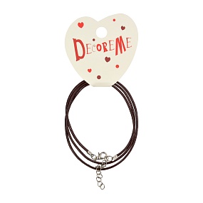 ШНУРОК С ЗАСТЕЖКОЙ КОЖАНЫЙ КРУГЛЫЙ, Ø 2 ММ,  1 ШТ, 60 СМ, 2 ЦВЕТА 
Арт. 2-155/10