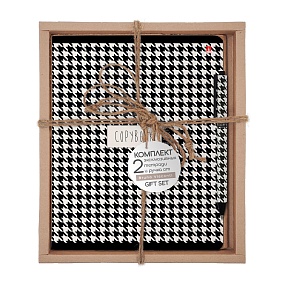 НАБОР ПОДАРОЧНЫЙ "BLACK&WHITE. Гусиная лапка" (ДВЕ ТЕТРАДИ И РУЧКА)
Арт. 7-48-1210-2/3