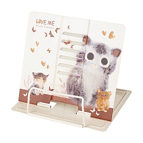 ПОДСТАВКА ДЛЯ КНИГ, МЕТАЛЛИЧЕСКАЯ "Love me.Котики.Счастье" с  регулируемым наклоном (21х19 см)
Арт. 24-0019
