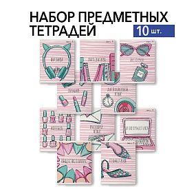 НАБОР ТЕМАТИЧЕСКИХ ТЕТРАДЕЙ "PINK SERIES A" (10 предметов)
Арт. 7-48-1404-10