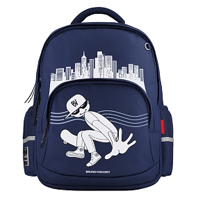 Рюкзак BrunoVisconti®
классический 
синий с эргономичной спинкой
«ГОРОДСКОЙ ДВИЖ»
Арт. 12-002-248/02
