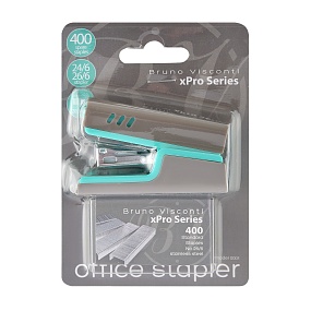 СТЕПЛЕР КАНЦЕЛЯРСКИЙ СО СКОБАМИ 24/6-26/6, "xPro", 400 скоб
Арт. 46-0001