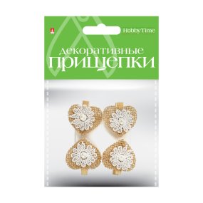 ДЕКОРАТИВНЫЕ ПРИЩЕПКИ. МЕШКОВИНА.  НАБОР №25
Арт. 2-360/25