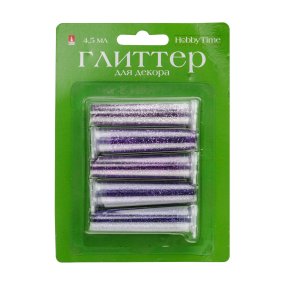 ГЛИТТЕР ДЛЯ ДЕКОРА, С ДОЗАТОРОМ, 4.5 Г, В БЛИСТЕРЕ,  ( 5 ЦВЕТОВ ), ЦВЕТОВАЯ ГАММА №2
Арт. 2-308/02