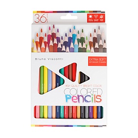 Карандаши цветные BrunoVisconti®
36  цветов, грифель 2,8 мм
Bright colors
Арт. 30-0149