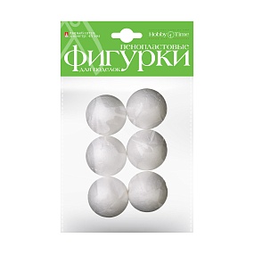 ПЕНОПЛАСТОВЫЕ ФИГУРКИ. ШАРЫ 45 ММ, 6 ШТ. 
Арт. 2-202/02