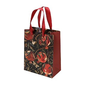 Пакет бумажный упаковочный подарочный BrunoVisconti®
 (180 х 230 х 100 мм)
"FLORA.ГРАНАТ "
Арт. 2-851/08