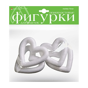 ПЕНОПЛАСТОВЫЕ ФИГУРКИ. СЕРДЕЧКИ ФИГУРНЫЕ, 80 ММ, 4 ШТ. 
Арт. 2-204/12
