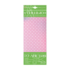 Набор цветной бумаги "тишью" HOBBY TIME
(130 х 290 мм), 10 листов
горошек розовый фон
Арт : 2-145/06