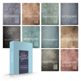НАБОР ТЕМАТИЧЕСКИХ ТЕТРАДЕЙ СЕРИЯ "STONE COLOR" (коробка SOFT TOUCH голубая)
Арт. 7-48-1358/28