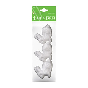 ПЕНОПЛАСТОВЫЕ ФИГУРКИ. ЗАЙЧИКИ, 60 ММ, 3 ШТ. 
Арт. 2-208/02