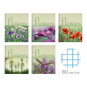 Тетрадь общая Альт®
А5 (165 х 200 мм)
"ЦВЕТЫ" 80л., клетка
Арт. 7-80-856
обложка в ассортименте