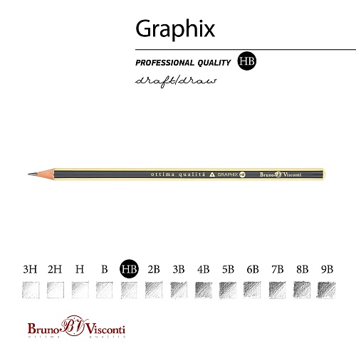 Карандаш BrunoVisconti®
чернографитовый, НВ
Graphix
Арт. 21-0004: фото #1