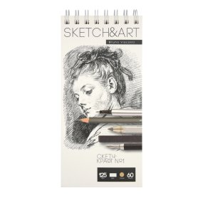 Sketchbook BrunoVisconti®
105х220  мм, 60  л., 125 г/кв.м, крафт-бумага
твердая обложка на гребне
"Sketch&Art"
Арт. 1-60-560/03