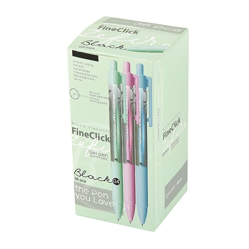Ручка гелевая BrunoVisconti®
"FineClick" 
0.38 мм Zefir, черная
Арт. 20-0391/42: фото #1
