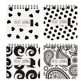 "POCKET JOURNAL" 105 Х 105 ММ, 60 Л, НА ГРЕБНЕ "ЧЕРНОЕ И БЕЛОЕ"
Арт. 3-654/01