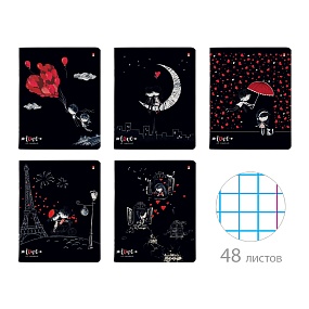 Тетрадь общая Альт®
А5 (165 х 203 мм)
"РОМАНТИКА.BLACK" 48 л., клетка
Арт. 7-48-1312
обложка в ассортименте